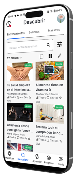 Entrenamientos disponibles en SuperSapiens